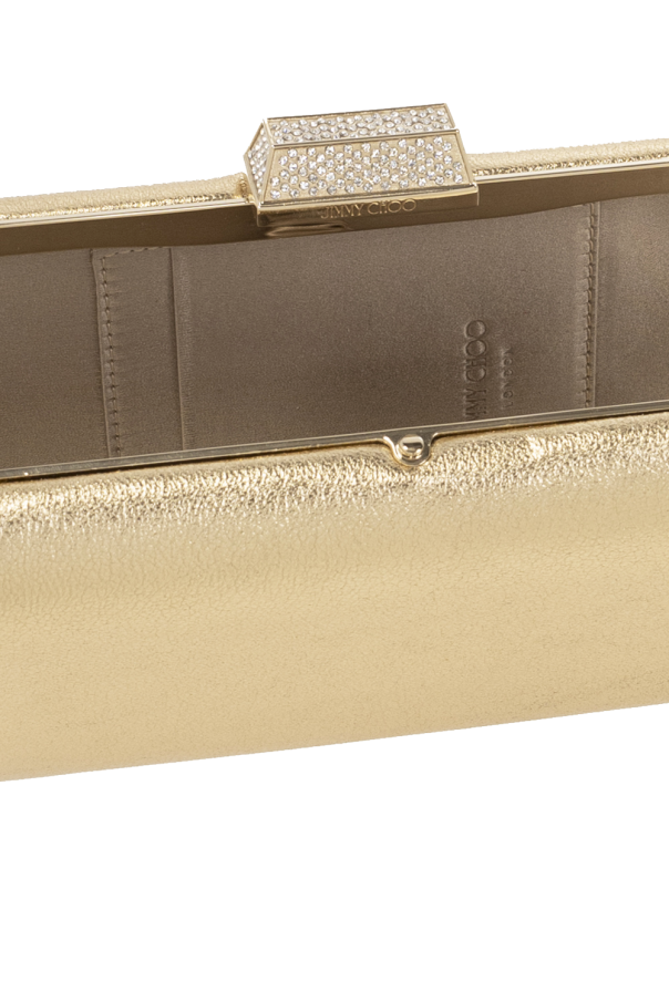 ★JIMMY CHOO★ CLEMMIE MNA Gold SchaferandweinerShops CF - black woven messenger bag - Gold
